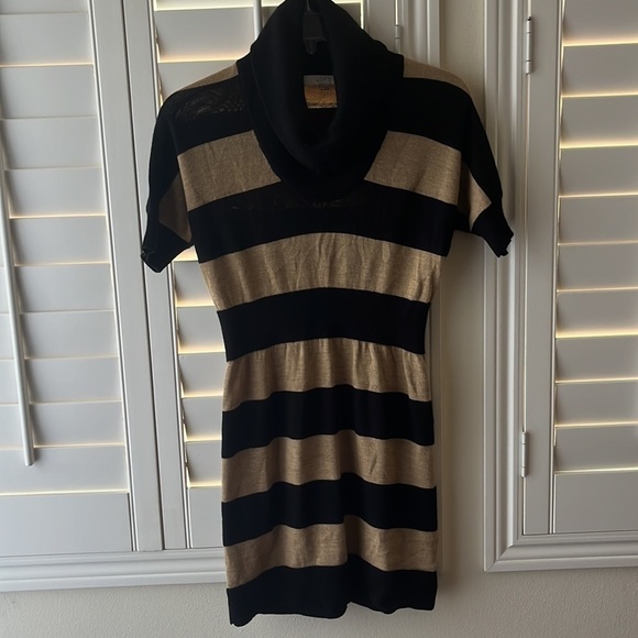 LOFT Striped Cowlneck knitted Marino Wool Blend Dress - Picture 3 of 9